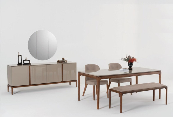 Woonkamer dressoir hout beige stijl Modern Sideboard kast xxl