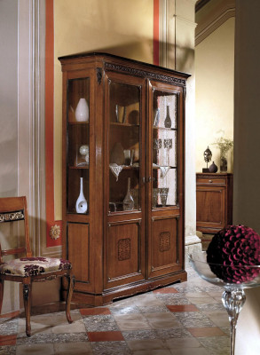 Meubels Grote Houten Bruine Vitrine Luxe Vitrinekast Design Meubels Italiaans