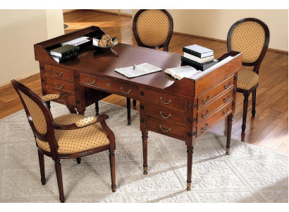 Tafel met stoel houten bureau bureau met laden werktafel 2-delig