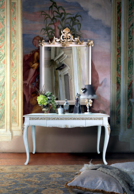 Meubelstijl Barokke console tafel spiegel hout Italiaanse tafels consoles 2-delig.