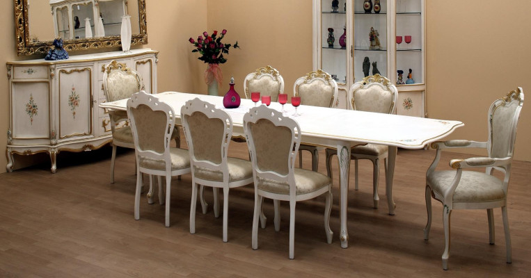 Klassieke set 2x stoelen met armleuningen 6x stoelen stoelenset eetkamer groep nieuw