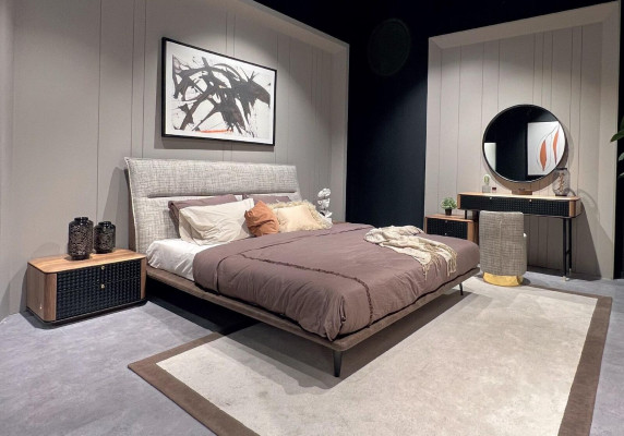Modern Loft Design Slaapkamer Bed Ontwerp Luxe Bedden Bekledingsstijl Meubels Nieuw grijs
