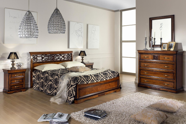 Slaapkamer Bed Nachtkastje Bedden Hotel Tweepersoons Set Luxe Ontwerp Nieuw 3-delige Meubelen