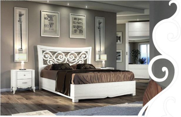 Bedframes Bed Double bed Beds Upholstered Wood Designer Double bed frame White
