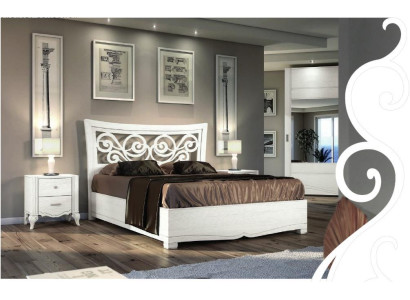 Bedframes Bed Double bed Beds Upholstered Wood Designer Double bed frame White
