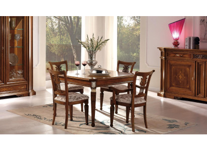 Stel 4x Stoel Stoelen Fauteuil Eetkamer Set Hout Modern Groep Oorfauteuil Meubels