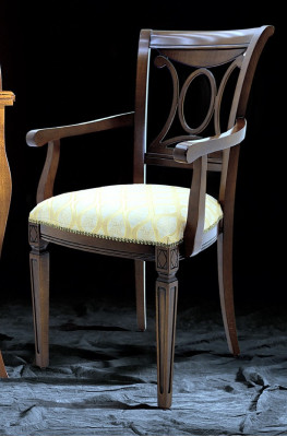 Ontwerp massief houten stoel met armleuningen fauteuil eetkamer woonkamer kantoor