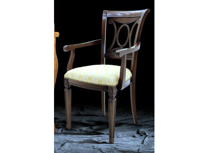 Ontwerp massief houten stoel met armleuningen fauteuil eetkamer woonkamer kantoor
