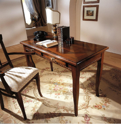 Bureau tafel Italiaans interieur meubels massief hout kantoor secretaresse nieuw