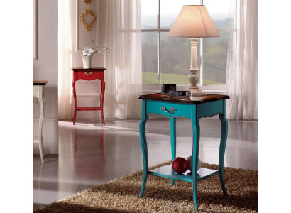 Console nachtkastje slaapkamer bijzettafel modern design meubels hout azuurblauw.