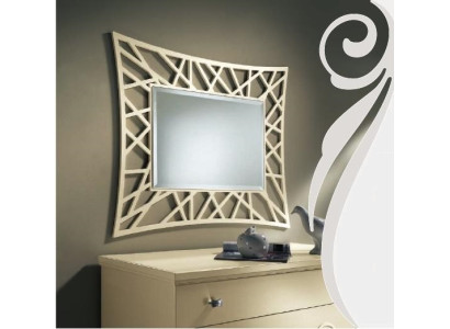 Spiegel Hangspiegel Hout Modern Wandspiegel Meubels Spieglein Design 90x90 Nieuw