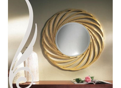 Ronde spiegel Hangspiegel Hout Modern Wandspiegel Meubilair Spiegeleffect Ontwerp 90x90