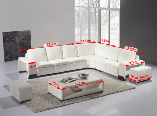 Complete bankstel Moderne set Hoekbank + Voetenbank + Salontafel