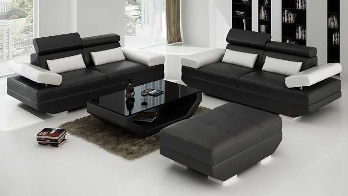 Luxe meubels bankstel bank bank stof 3+3 zits + voetenbank woonkamer
