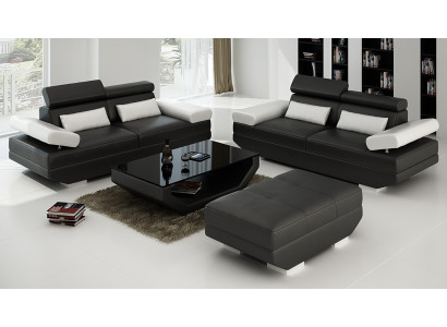 Luxe meubels bankstel bank bank stof 3+3 zits + voetenbank woonkamer