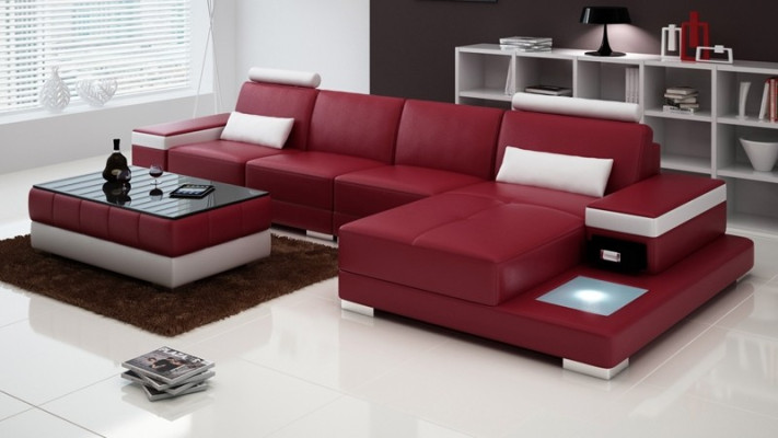 Bank hoekbank meubilair leer woongebied set ontwerp modern bankstel