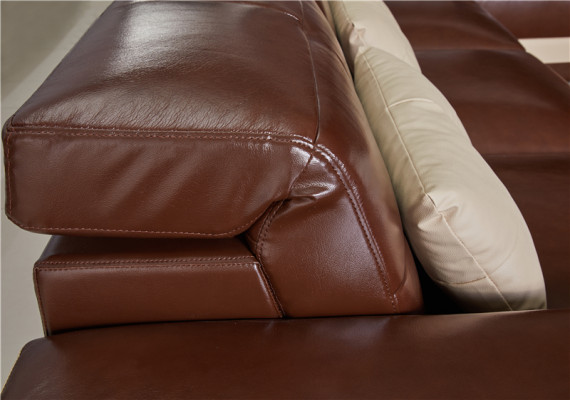 Hoekbank Leren Woonlandschap Set Design Modern Bank L-Vorm Bruin