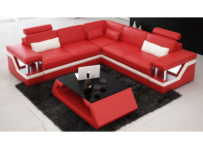 Bank hoekbank Leer Woonlandschap Set Design Modern Bank L-Vorm
