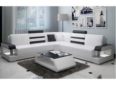 Hoekbank Leren Bank Bank Bekleding Hoek Zit Woonlandschap Set L Vorm