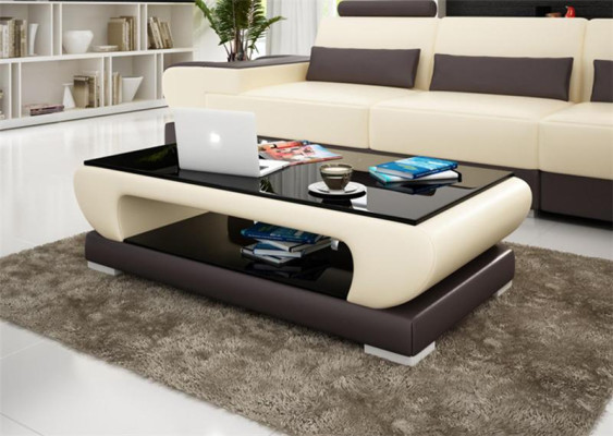 Ontwerp glazen tafel leren bank tafels glas bank woonkamertafels.