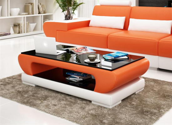 Ontwerp glazen tafel leren bank tafels glas bank woonkamertafels.