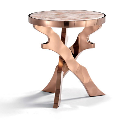 Bank Bijzettafel Rond Tafels Ronde Metaal Glas Designer Woonkamer