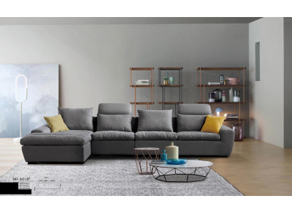 Bankhoekbank ontwerper hoekbank woonlandschap set textiel