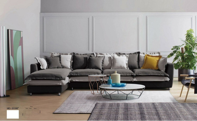 Eckbankstel Stoff Sitzpolster Bankstel Set Woonkamer Landschap Sofa's
