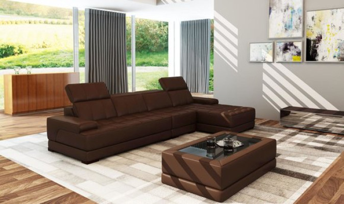 Leren hoekbank bank bank bankstel hoeksofa L-vormige XXL-grote banken.