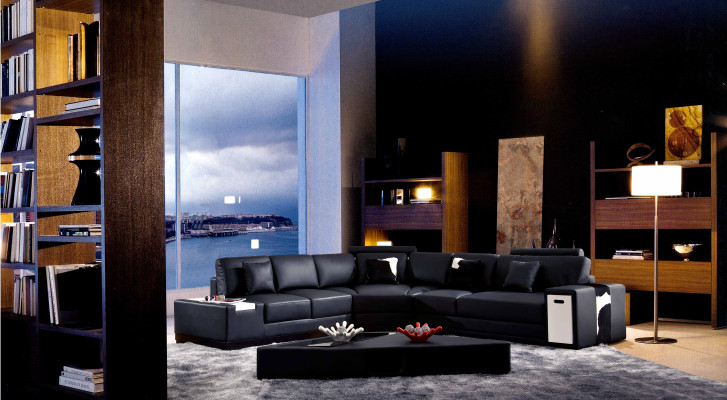 Ontwerper hoekbank gestoffeerde woonkamer leren bank banken bank XXL.