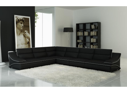 Leren bankstel woonlandschap hoekbank XXL gestoffeerde hoekbank opstelling