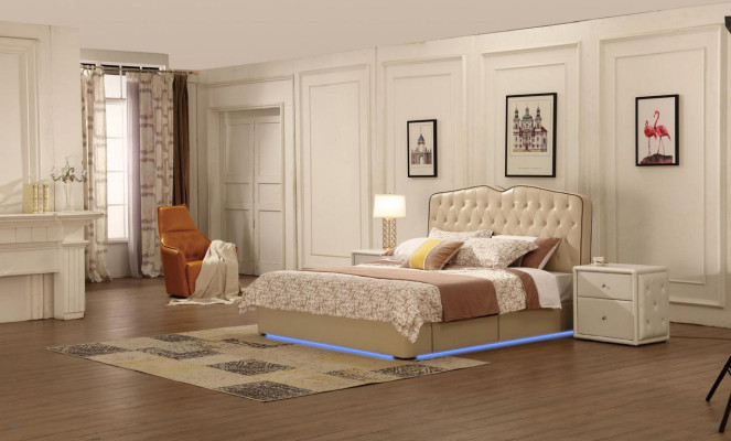 Modern design hotel bedden Bed XXL luxe dubbelleer Chesterfield