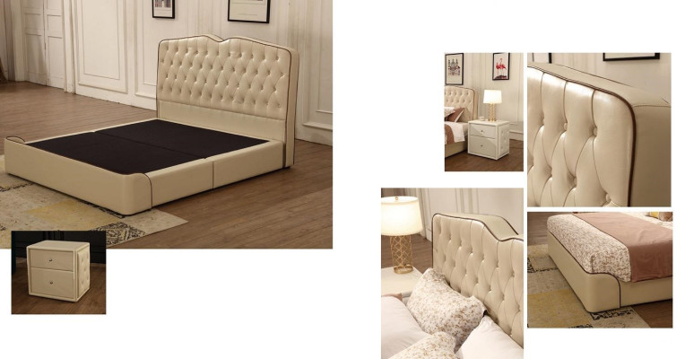 Modern design hotel bedden Bed XXL luxe dubbelleer Chesterfield