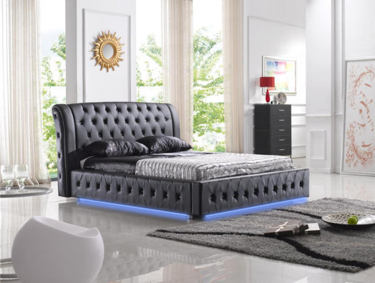 Modern hotelontwerp bed XXL bedden luxe dubbel lederen Chesterfield.