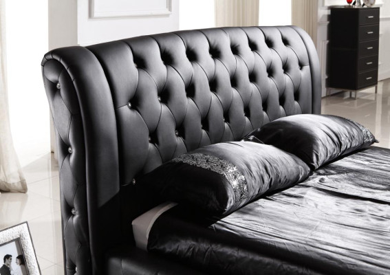 Modern hotelontwerp bed XXL bedden luxe dubbel lederen Chesterfield.