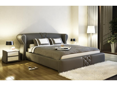 Leder bekleding bed bedden hotel klassiek ontwerp dubbel huwelijks slaapkamer nieuw