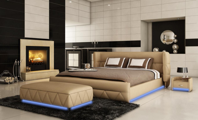 Modern design bed Hotel XXL bed luxury style double leather 140 160 180x200cm  Modern ontwerp bed Hotel XXL bed luxe stijl dubbel leer 140 160 180x200cm