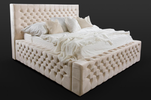Luxe bed Chesterfield fluweel bedtextiel dubbel hotelmeubilair 140x200