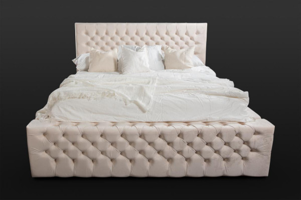 Luxe bed Chesterfield fluweel bedtextiel dubbel hotelmeubilair 140x200