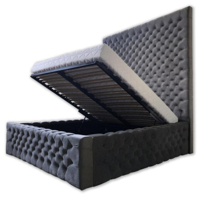 Ontwerper Modern Chesterfield-bed in modern luxueuze stijl met hoog hoofdeinde.