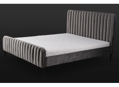 Grijze tweepersoons slaapkamer houten meubels ontwerp elegant stof klassieke meubels nieuw