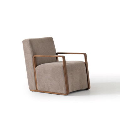 Fauteuil 1-zits bank van textielstof, bankstel met bekleding, designmeubels nieuw grijs.