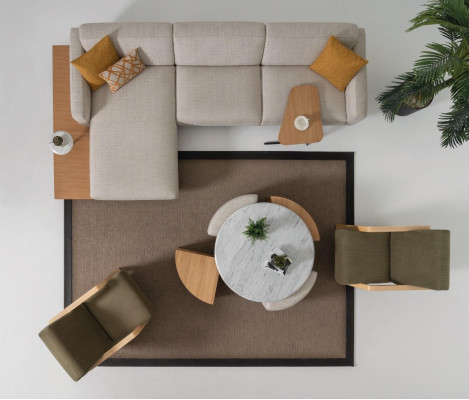Ontwerpstoel Eenpersoons woonkamer Comfortabel gestoffeerd meubilair groen