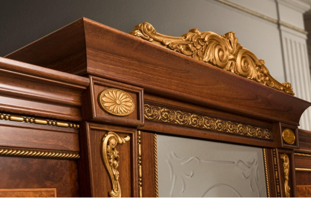 Barok Rococo Luxe Set Beddensets Nachtkastje Kledingkast 7-delig Slaapkamer