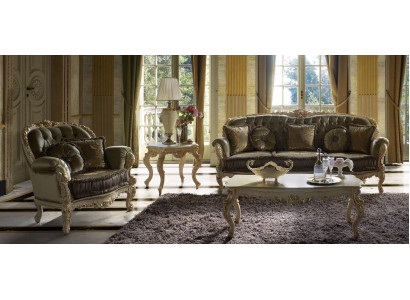 Zitbankstel 3+2 zits Design bekleden bankstellen Textiel Relax Klassiek Nieuw Bruin