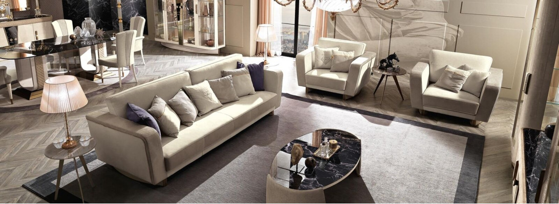 Italiaanse meubels bankstel 3+1+1 zits set design bank gestoffeerde banken bank