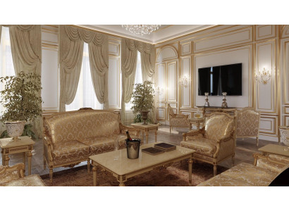 Sofa set 3+1 set design bankbekleding bank klassieke luxe groep