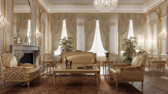 Sofa set 3+1 set design bankbekleding bank klassieke luxe groep