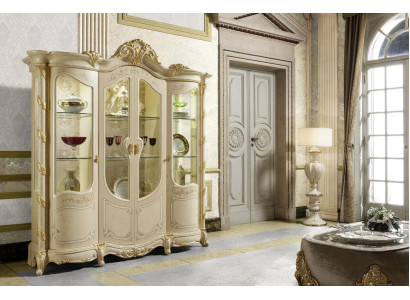 Kast massief hout dressoir vitrine woonkamer meubels Massief houten vitrines glas