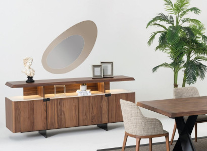 2-delige luxe houten ladekast kast dressoir design meubels